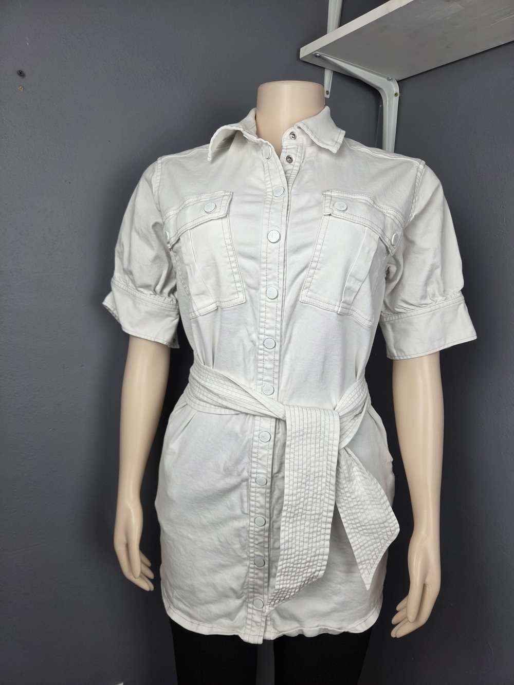 Marissa Webb White Branded Button-Front Top